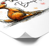 Boop Funny Santa Farmer Reindeer Cute Christmas Ho Poster (Hoek)