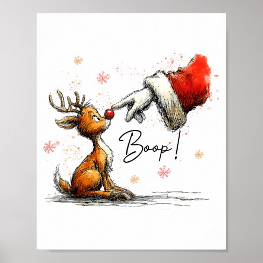 Boop Funny Santa Farmer Reindeer Cute Christmas Ho Poster (Voorkant)