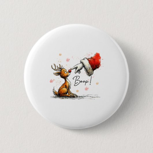 Boop Funny Santa Farmer Reindeer Cute Christmas Ho Ronde Button 5,7 Cm (Voorkant)
