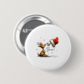 Boop Funny Santa Farmer Reindeer Cute Christmas Ho Ronde Button 5,7 Cm (Voorkant /achterkant)