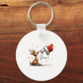 Boop Funny Santa Farmer Reindeer Cute Christmas Ho Sleutelhanger (Voorkant)
