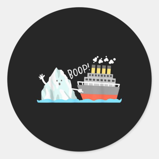 Boop Funny Titanic en Iceberg Pun Joke Meme Boys Ronde Sticker (Voorkant)