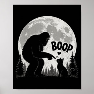 Boop Grappige Bigfoot en Katten Maan Ontwerp Poster