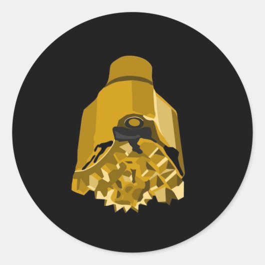 boor bit zwart ronde sticker (Voorkant)