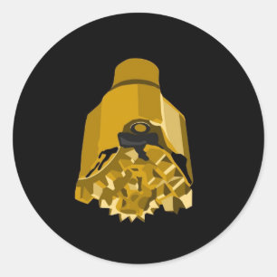 boor bit zwart ronde sticker