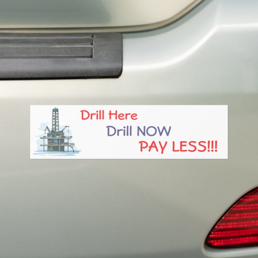 Boor hier boor nu minder!  Bumpersticker (Op auto)