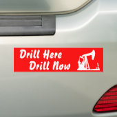 Boor hier nu bumpersticker... - Rood Bumpersticker (Op auto)