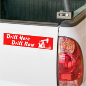 Boor hier nu bumpersticker... - Rood Bumpersticker (Op Truck)