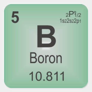 Boor Individueel Element van het Periodiek Tafel Vierkante Sticker