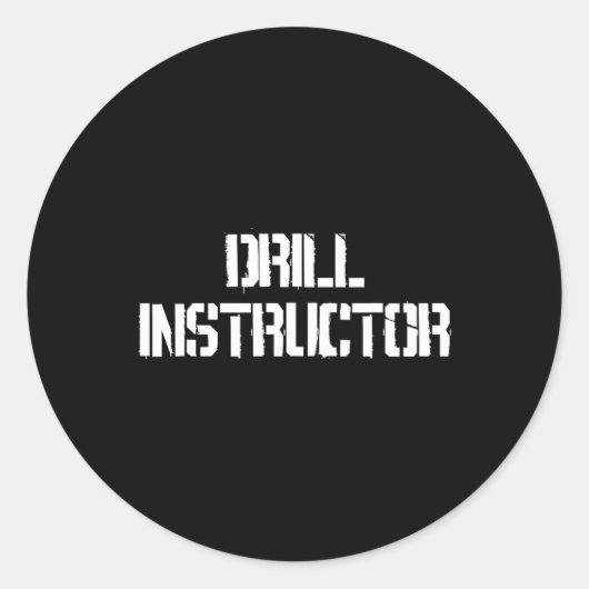 Boor instructeur Boot Camp kostuum Ronde Sticker (Voorkant)