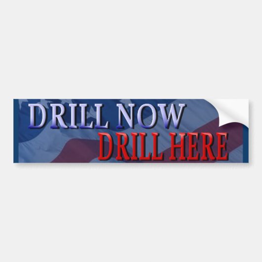 boor nu, boor hier Bumpersticker (Voorkant)
