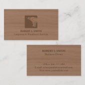 Boor, tapijtschelp, Visitekaartjes met houten graa (Voorkant / Achterkant)