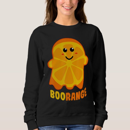 Boorange Oranje Ghost Funny Boo Food Halloween Cos Trui (Voorkant)