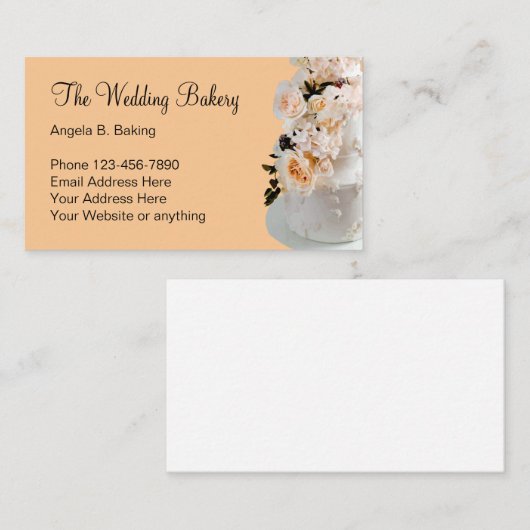 Boorbakkerijthema bruiloft visitekaartje (Voorkant / Achterkant)