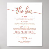 Boorbalmenu Teken Roos Gold Calligrafie Poster (Voorkant)