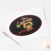 BOORBILLY-olieveld Ovale Sticker (Envelop)