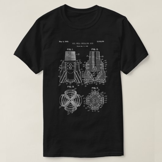 Boorbit Blueprint Petroleum Engineer Olieveld T-shirt (Design voorkant)