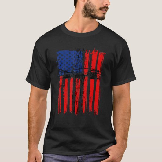 Boorboor Baby, Amerikaans vlagolie- en gasolie T-shirt (Voorkant)