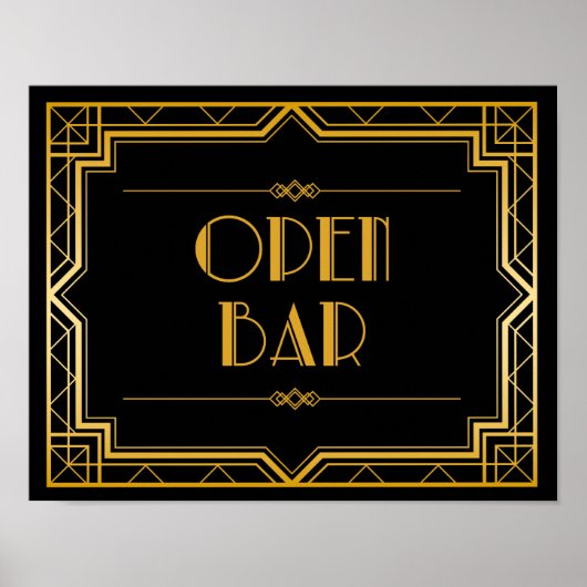 Boorbord voor open balk | Gatsby Art Deco Poster (Voorkant)