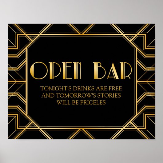 Boorbord voor open balk | Gatsby Art Deco Poster (Voorkant)