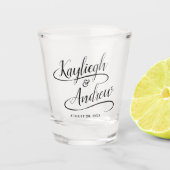 Boorbriefing en handgeschreven agenda shot glas (Voorkant)