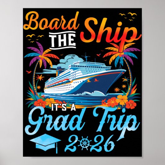 Boord het schip het is eindexamentocht 2026 Senior Poster (Voorkant)