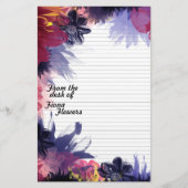 Boordjes voor notebooks, donkerkleurige bloemen briefpapier (Voorkant)