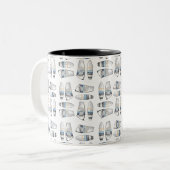 Boordrukautomaat, Sil- en Fins patroon Tweekleurige Koffiemok (Voorkant links)