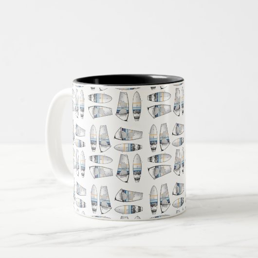 Boordrukautomaat, Sil- en Fins patroon Tweekleurige Koffiemok (Voorkant links)