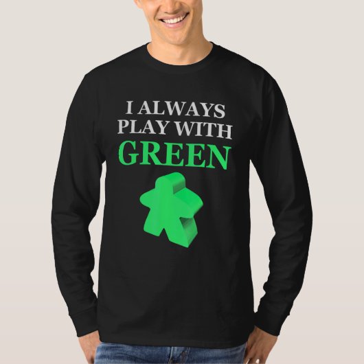 Boordspel dat ik altijd speel met een groene meepe t-shirt (Voorkant)