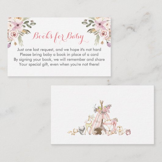 booreiland baby shower book in lieu cards informatiekaartje (Voorkant / Achterkant)