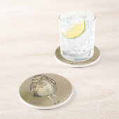 Boorende boomkor op een Cholla Rib Zandsteen Onderzetter (Zijkant)