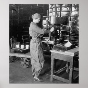 Boorende WW1-munitiecartridges: 1910s Poster