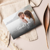 Boorfoto Passen getrouwd Modern Bedankt Notitiekaartje