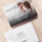 Boorfoto Passen getrouwd Modern Bedankt Notitiekaartje