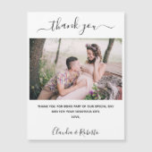 Boorfoto witte luxe bedankt je kaart magneet (Voorkant)