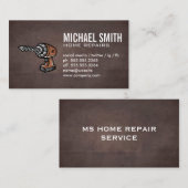 Boorgereedschap | Achtergrond bruine textuur Visitekaartje (Voorkant / Achterkant)