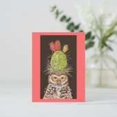 boorguil met pet briefkaart van cactus (Staand voorkant)