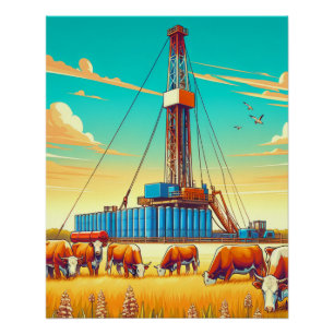 Boorinstallatie en Herford Cattle Perfect Poster