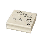 Boormonogram met wijnscrollgegevens rubberstempel (Stempel)