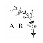 Boormonogram met wijnscrollgegevens rubberstempel (Afrduk)