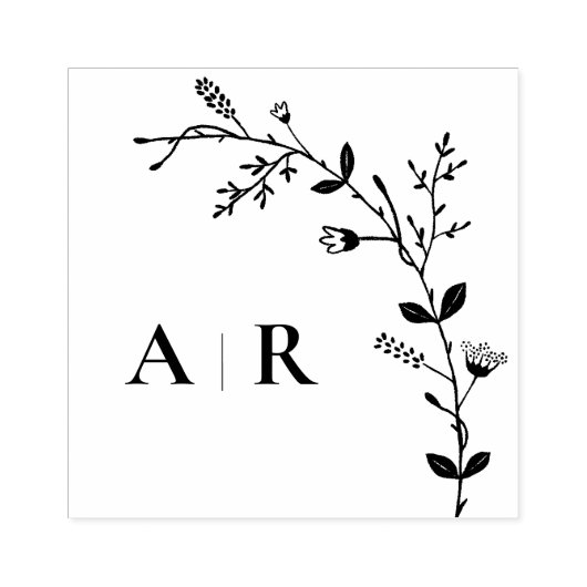 Boormonogram met wijnscrollgegevens rubberstempel (Afrduk)