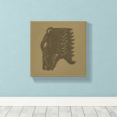 BOORN™ Beer hoofdsymbool Canvas Afdruk (Insitu (Houten vloer))