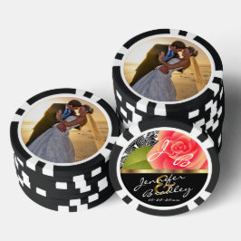 Boorontwerp voor bruin en gegroom koraal Roos Pokerchips