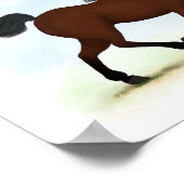 Boorpaard met Blaze Equestrian Poster (Hoek)