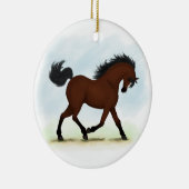 Boorpaard met smog keramisch ornament (Rechts)