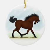 Boorpaard met smog keramisch ornament (Voorkant)