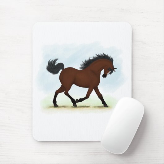 Boorpaard met smog muismat (Met muis)