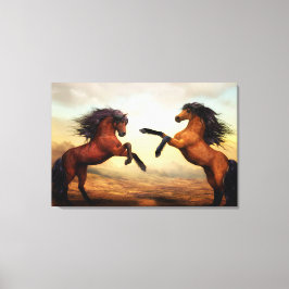 Boorpaarden fokken canvas afdruk
