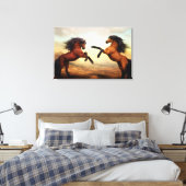 Boorpaarden fokken canvas afdruk (Insitu (Slaapkamer))